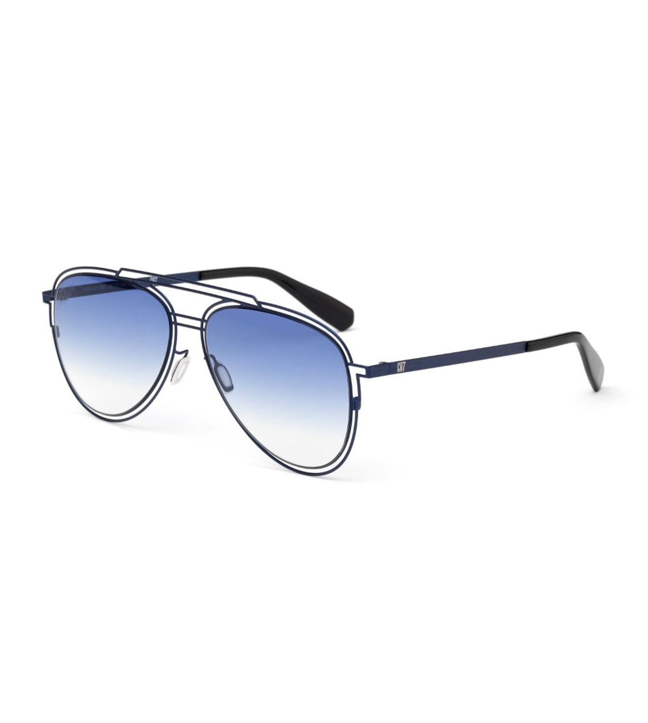 CR7 Unisex Semi Glossy Dark Blue Aviator Sunglasses