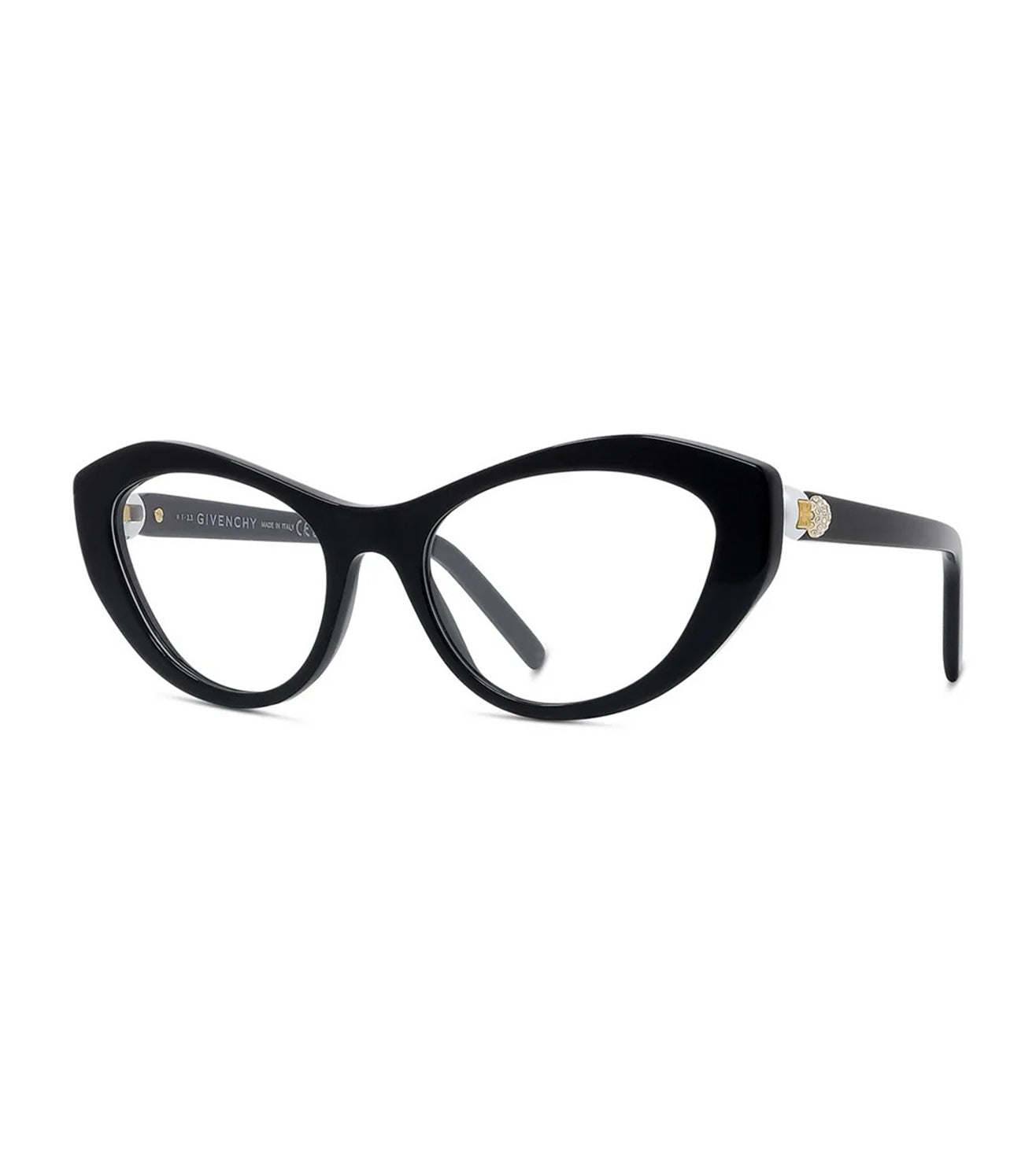 Givenchy Women's Black with Crystal & Pearl Cat-Eye Optical Frame