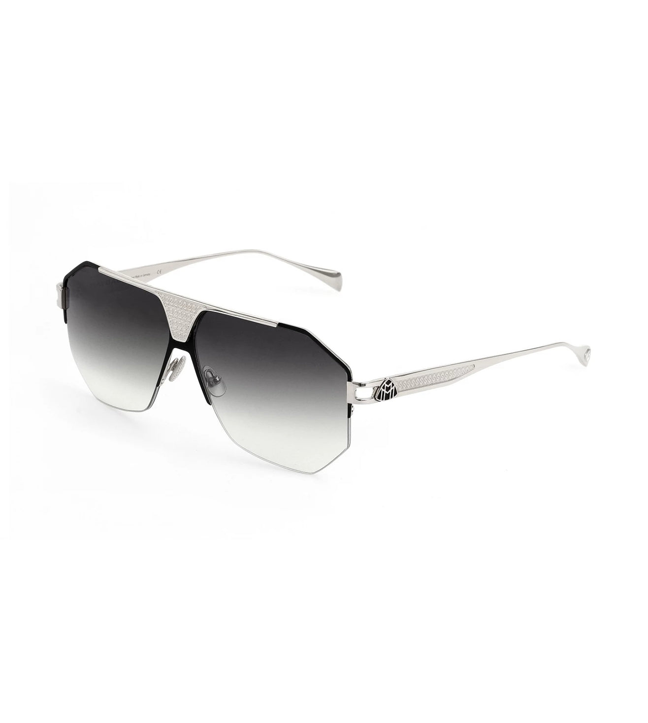 Maybach The Player - II Men's Grey Aviator Sunglasses