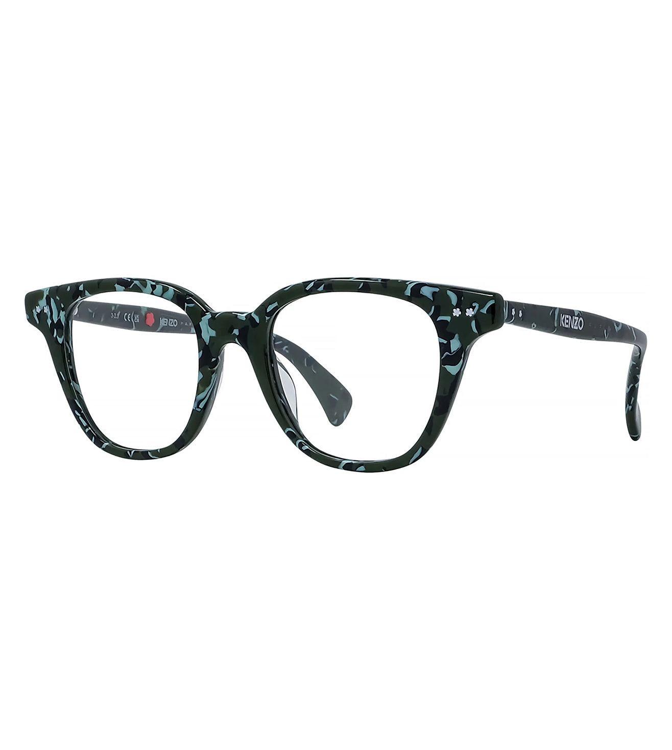 Kenzo Unisex Flower Havana Square Optical Frame