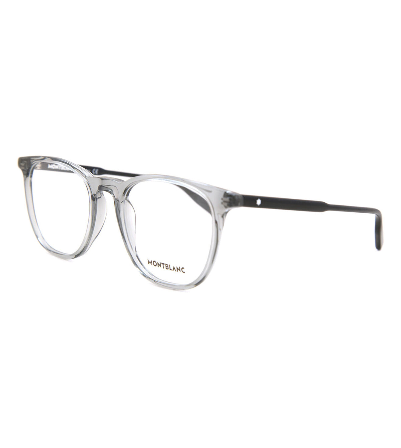 Montblanc Men's Transparent Grey Square Optical Frame