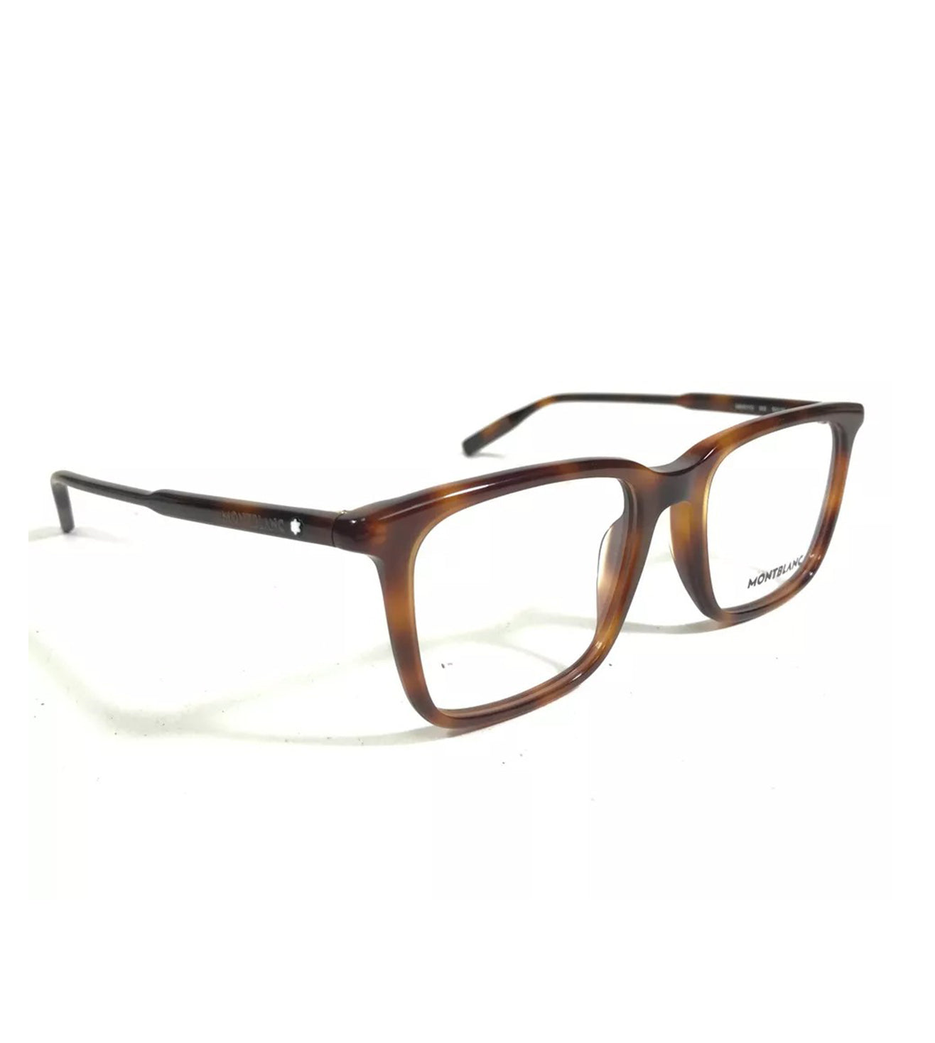 Montblanc Men's Havana Square Optical Frame