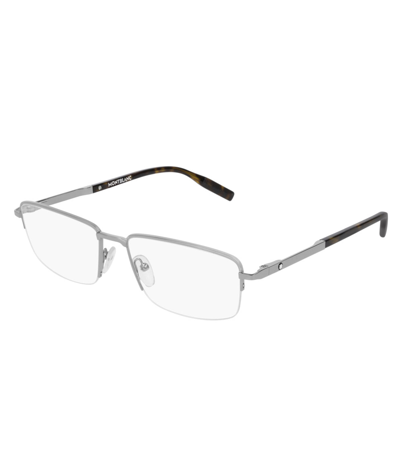 Montblanc Men's Ruthenium Rectangular Optical Frame