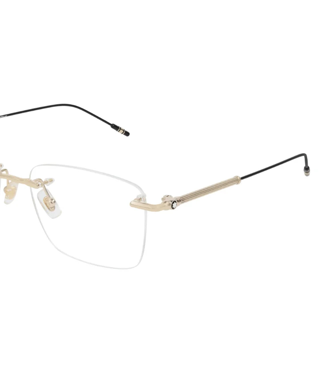 Montblanc Unisex Gold Rectangle Optical Frame