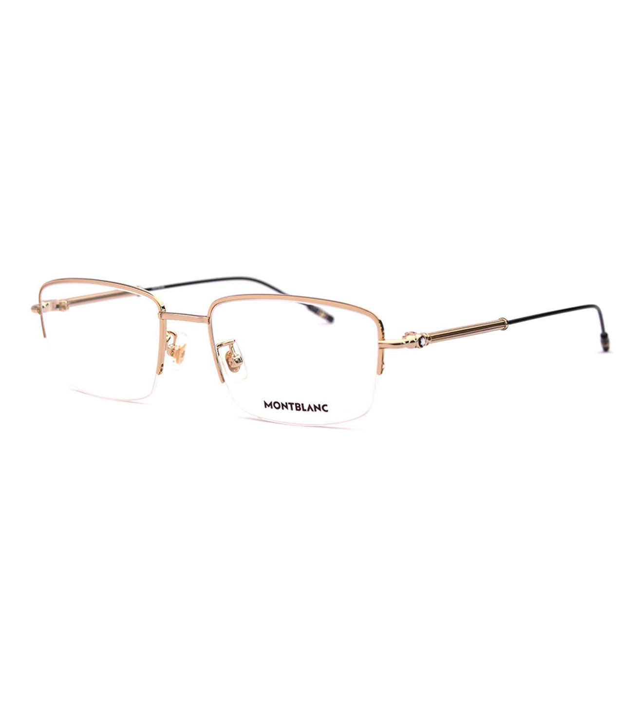 Montblanc Men's Gold Rectangle Optical Frame