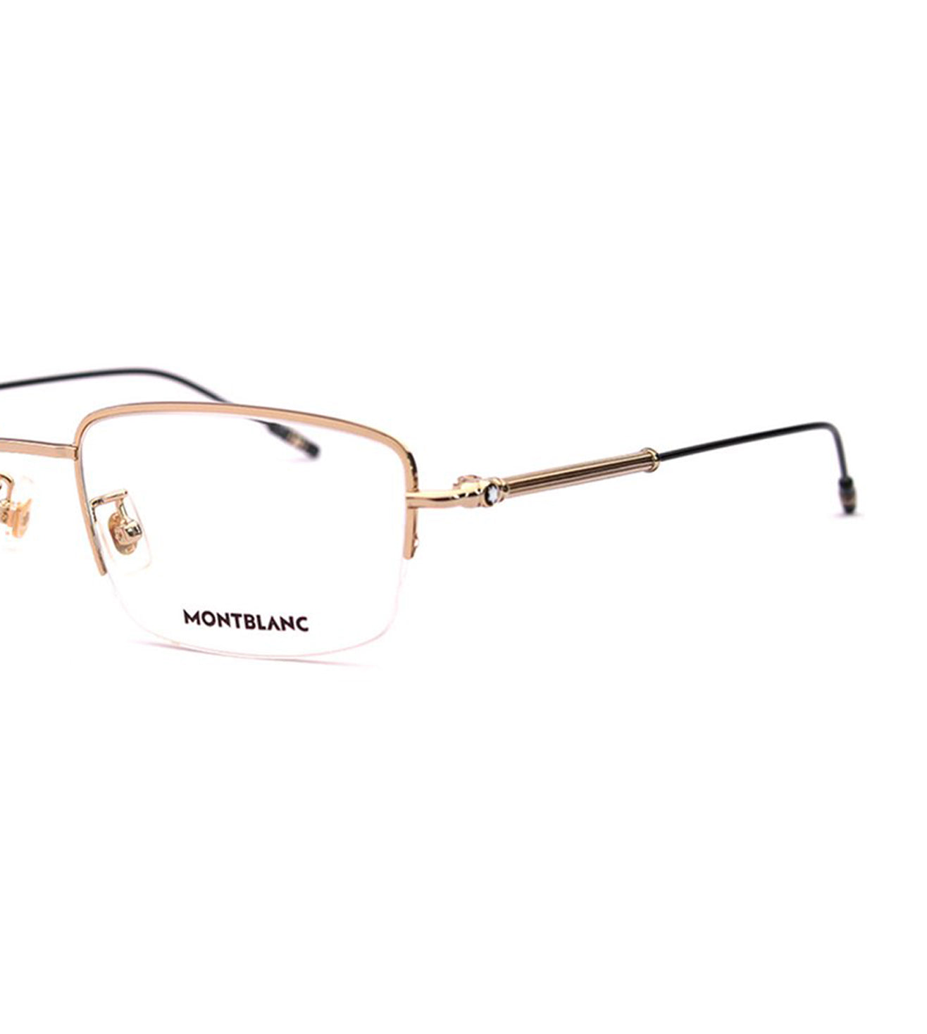 Montblanc Men's Gold Rectangle Optical Frame