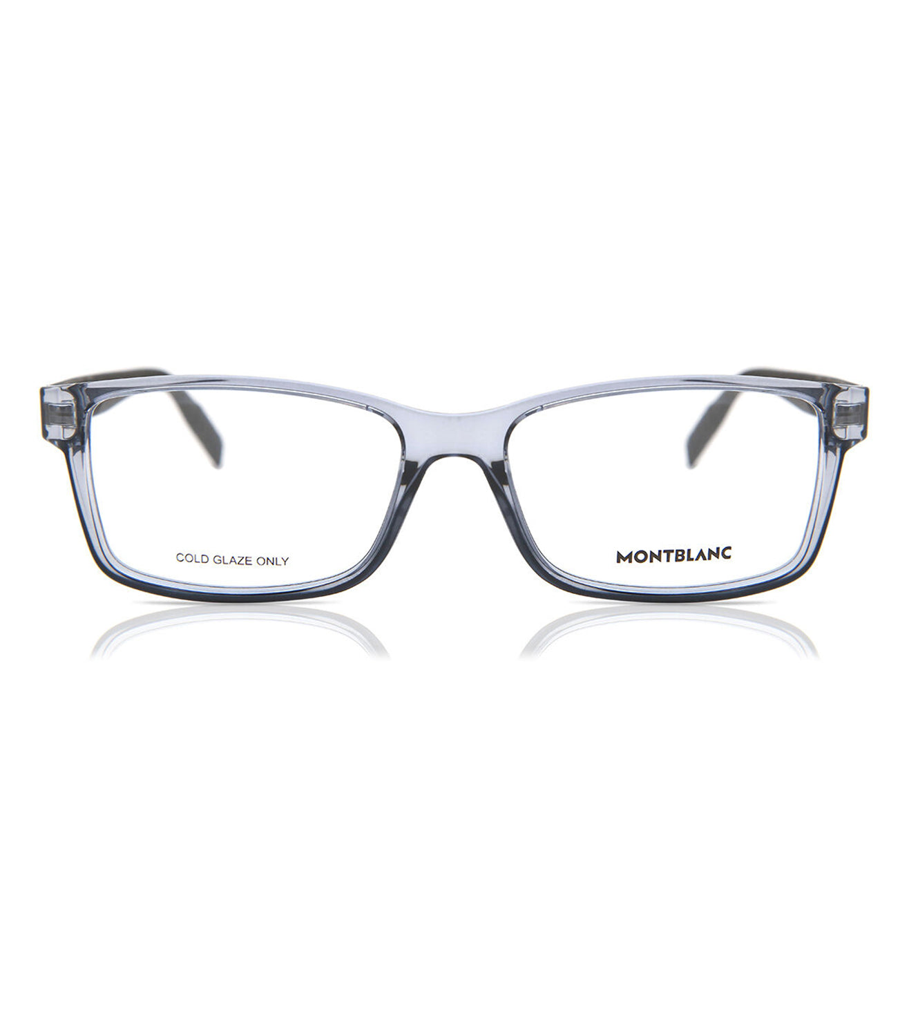 Montblanc Men's Transparent Grey Square Optical Frame