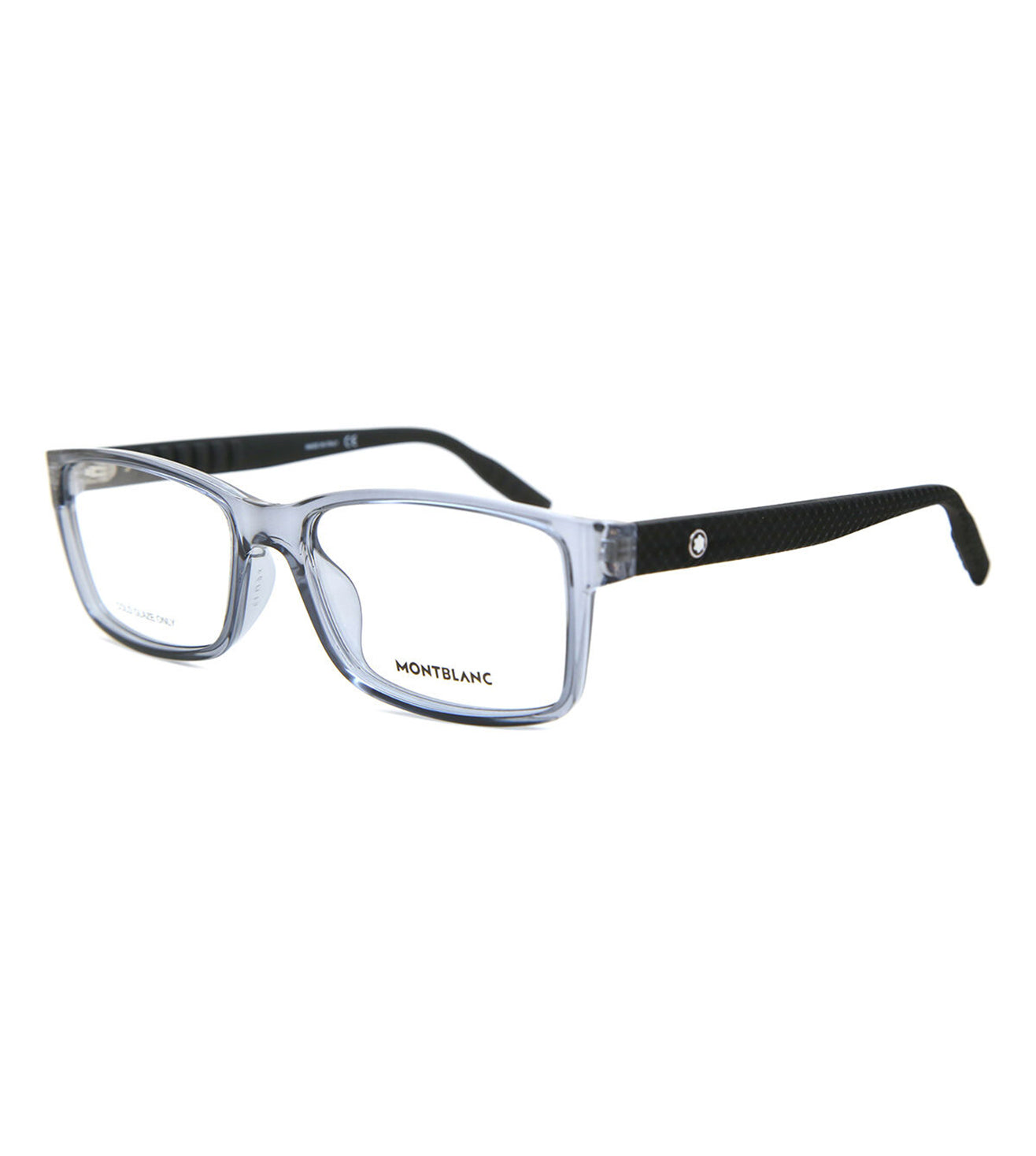 Montblanc Men's Transparent Grey Square Optical Frame