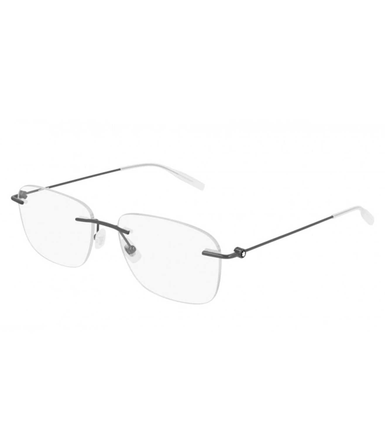 Montblanc Men's Gunmetal Rectangular Optical Frame