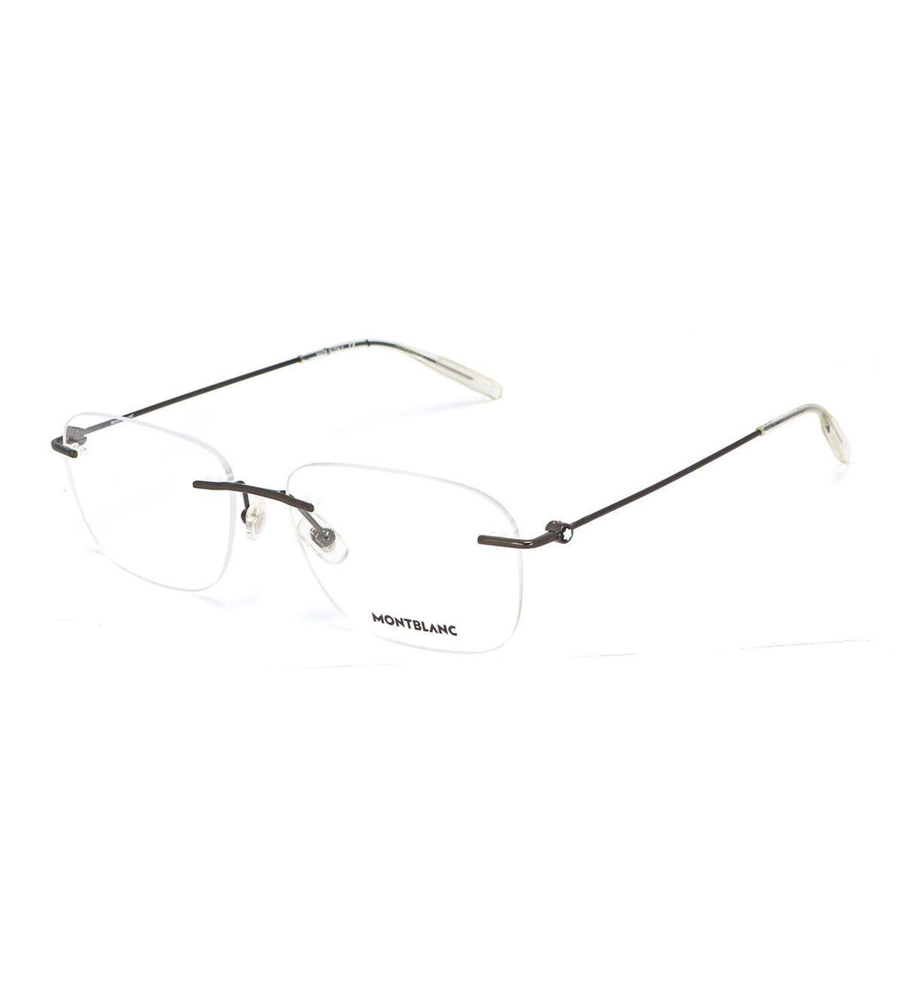 Montblanc Men's Gunmetal Rectangular Optical Frame