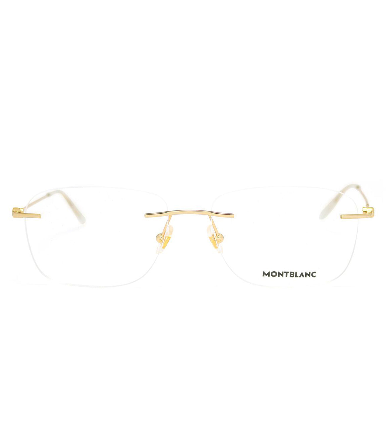 Montblanc Men's Gold Rectangular Optical Frame