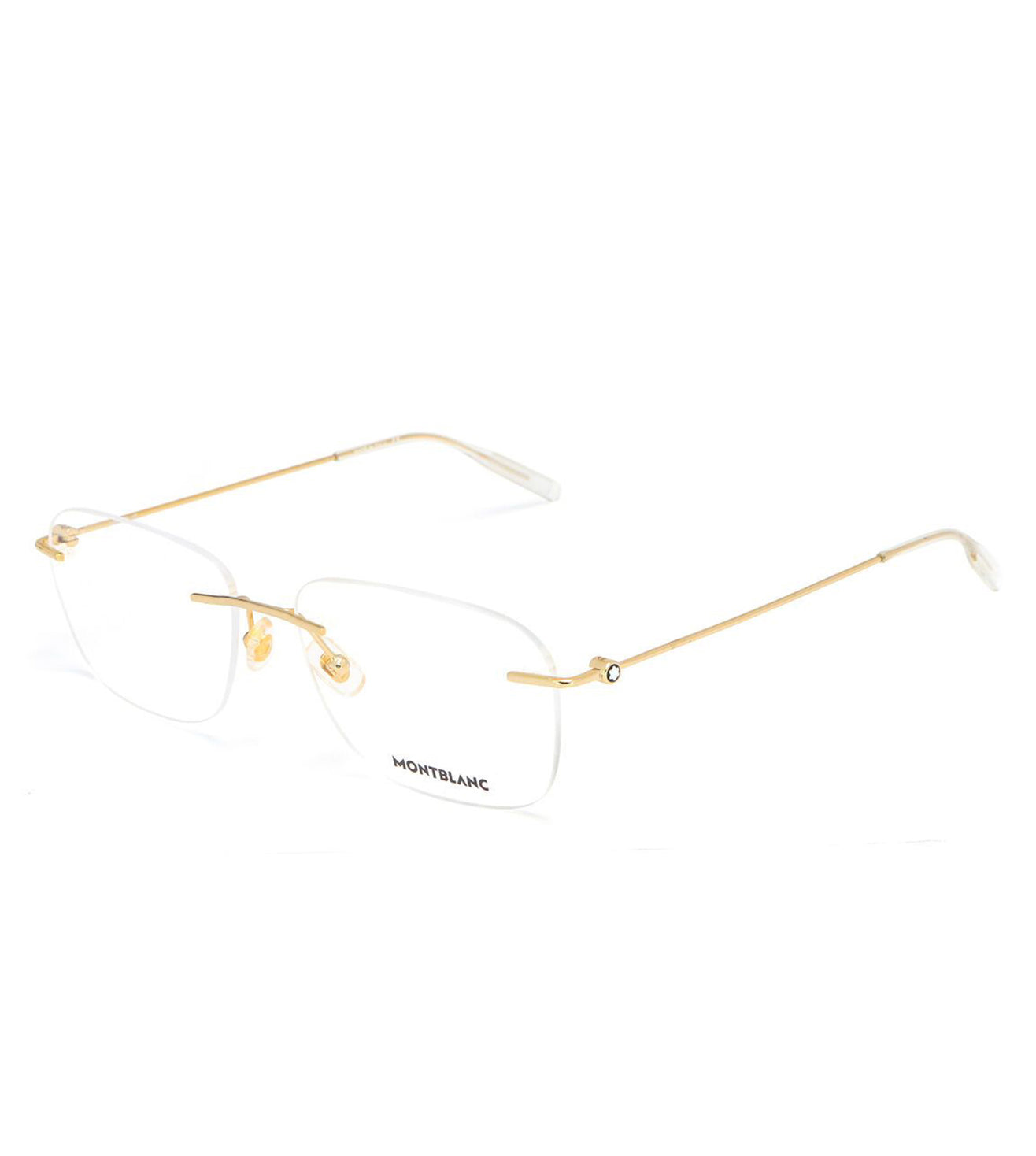 Montblanc Men's Gold Rectangular Optical Frame
