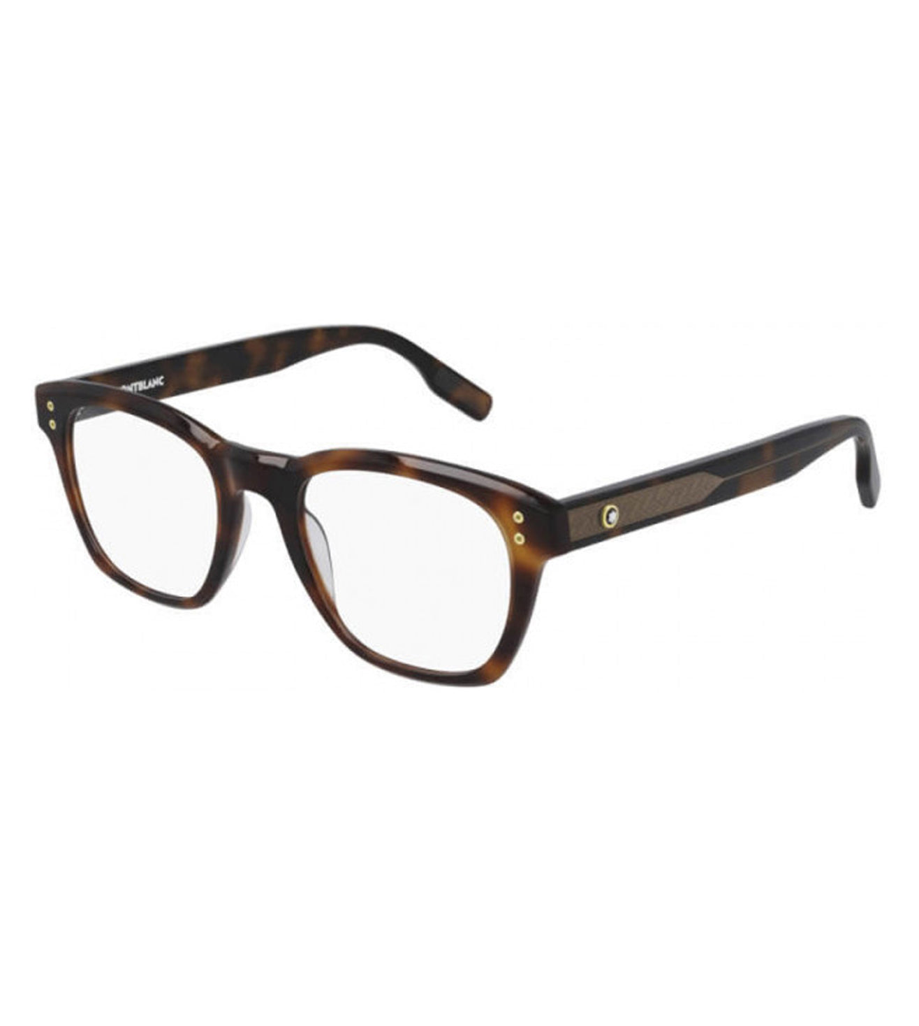 Montblanc Men's Havana Wayfarer Optical Frame