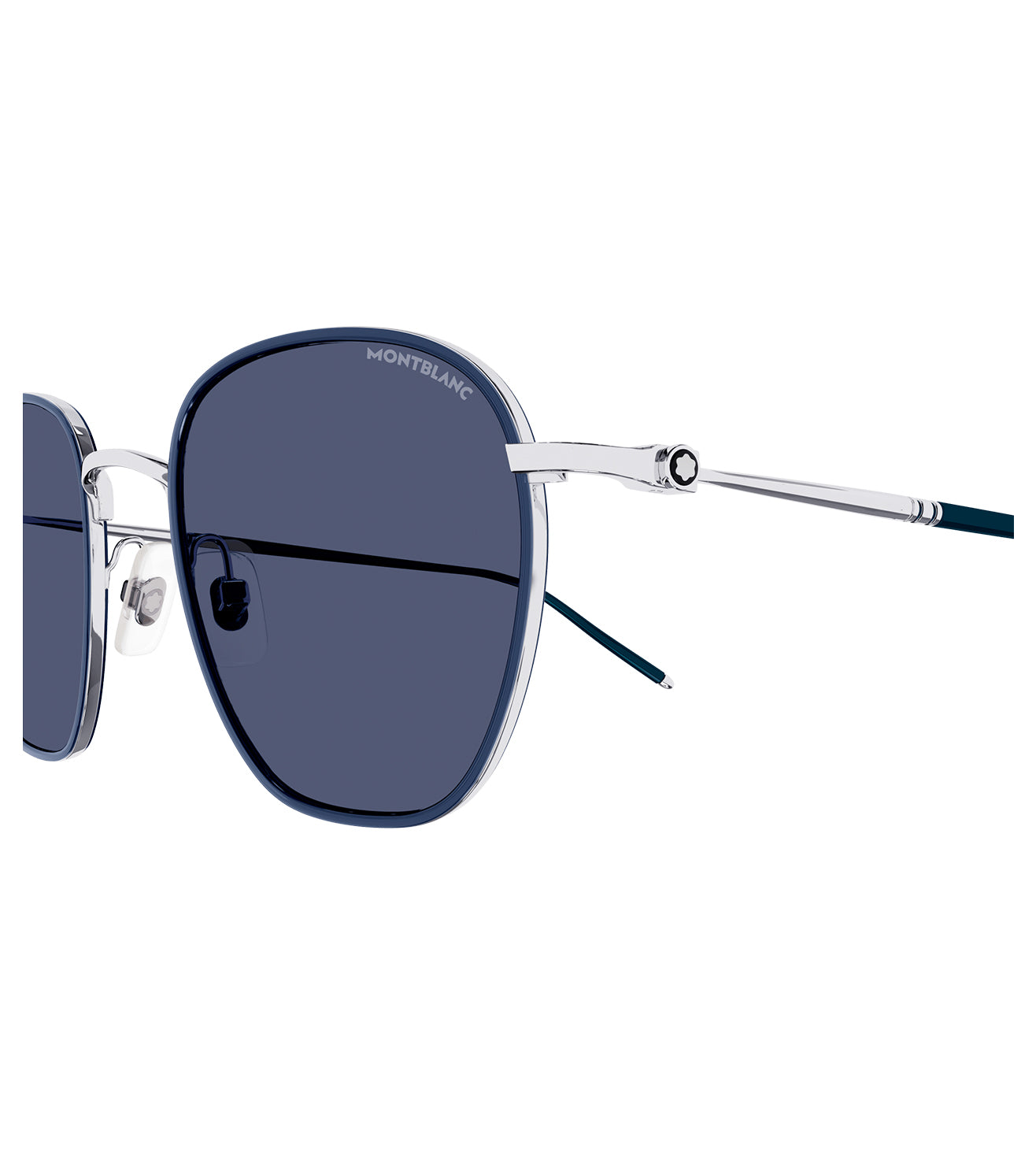 Montblanc Men's Blue Round Sunglasses