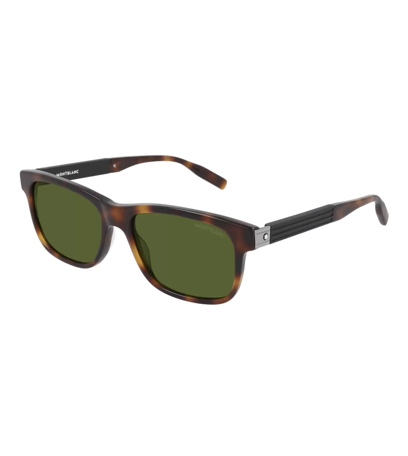 Montblanc Established Men's Green Rectangular Sunglasses