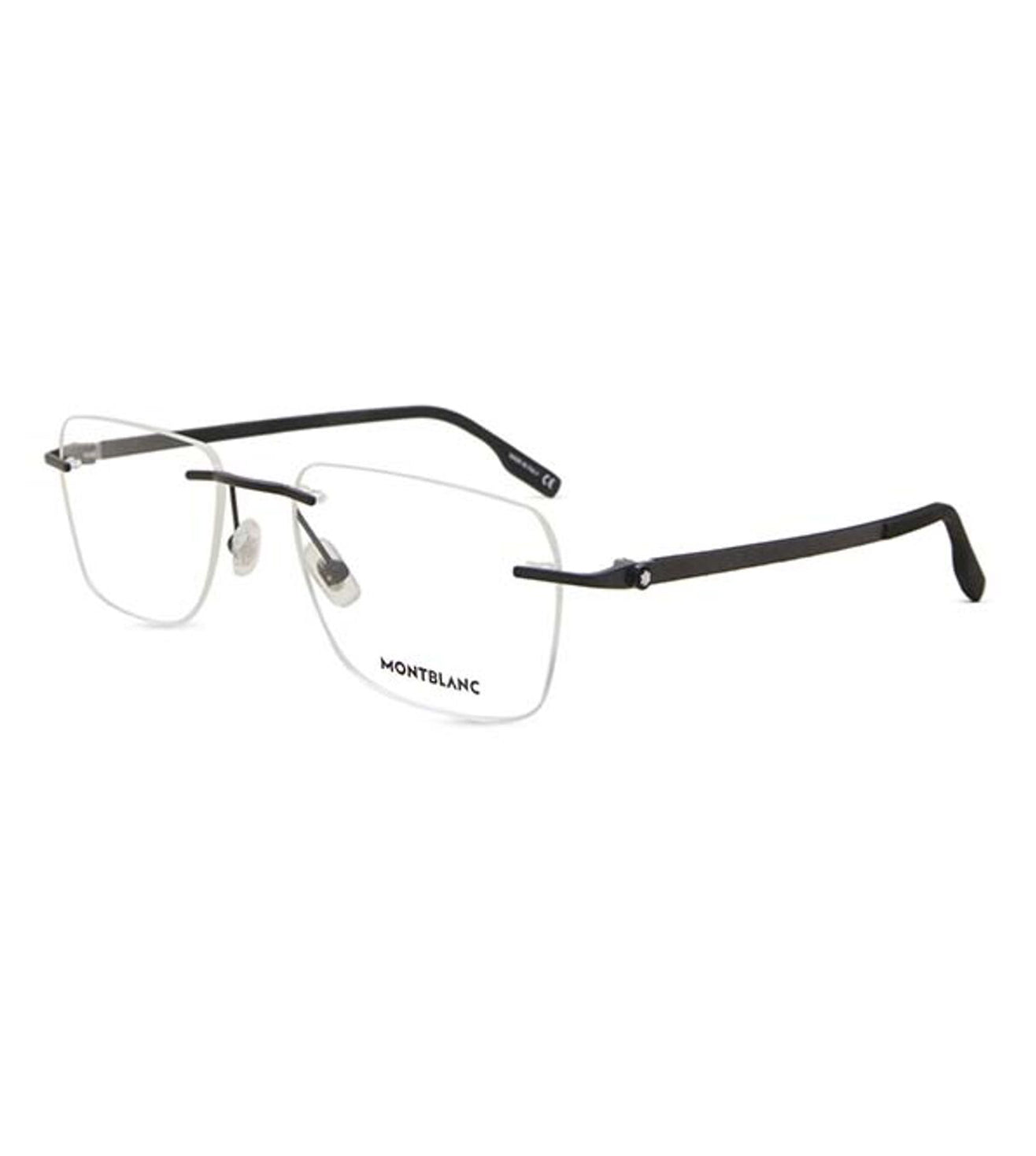 Montblanc Men's Matte Black Square Optical Frame