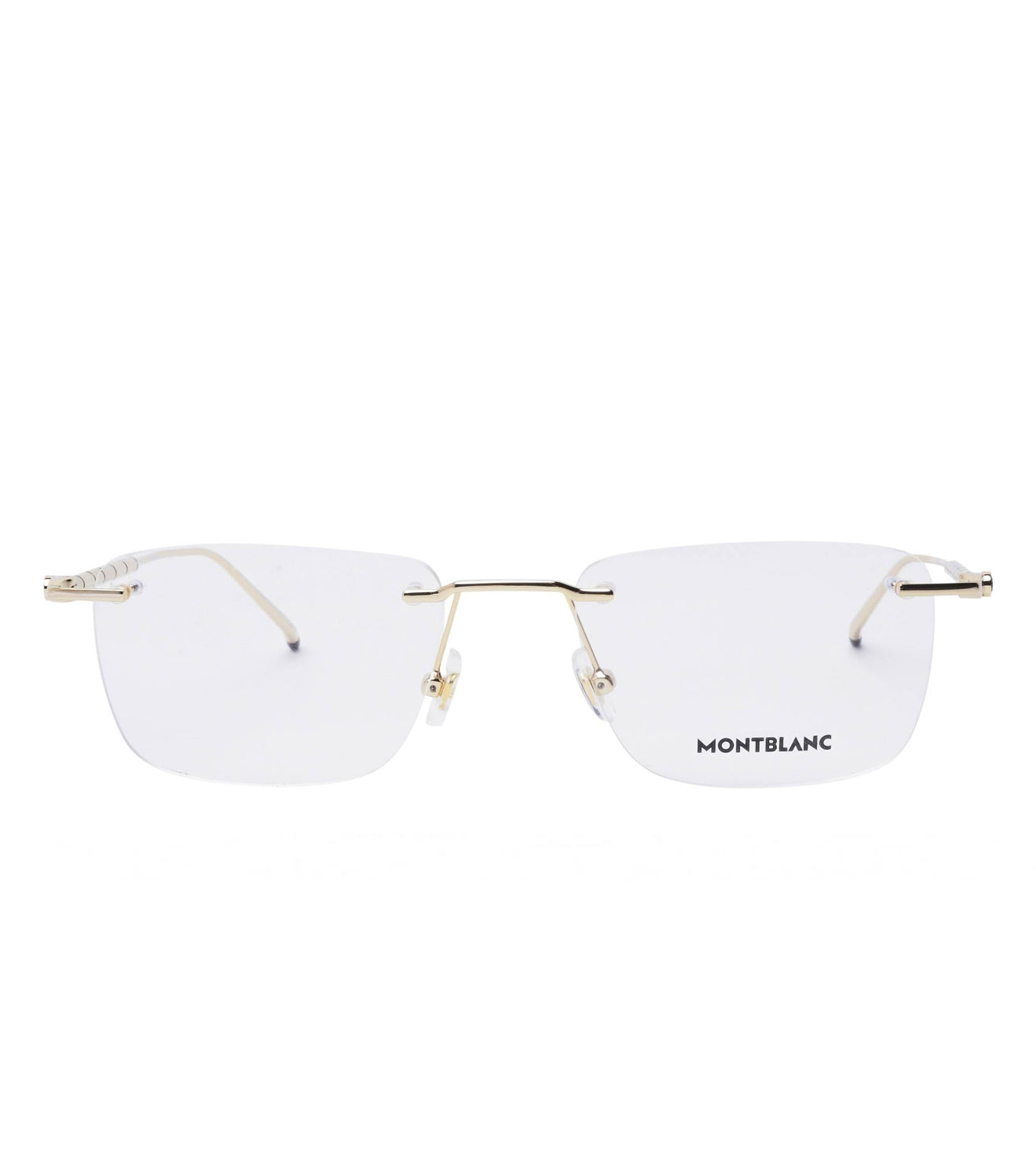 Montblanc Men's Gold Rectangular Optical Frame