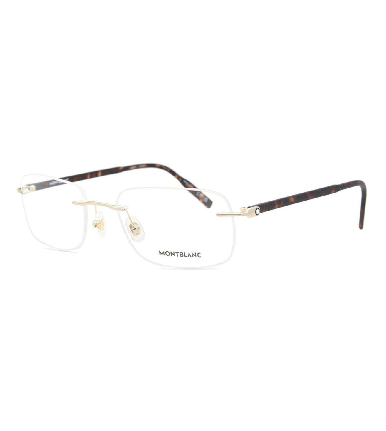 Montblanc Men's Gold Rectangular Optical Frame