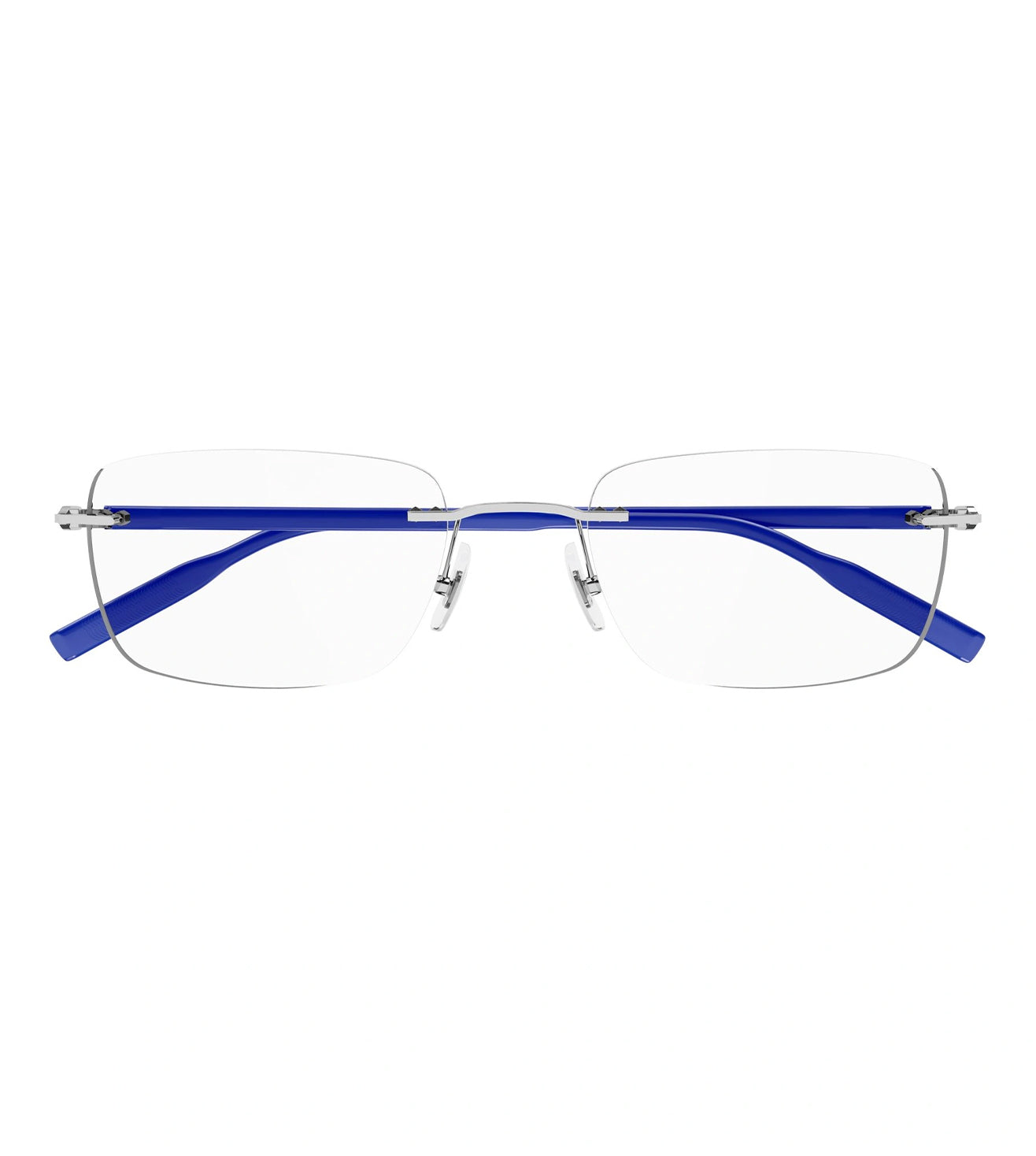Montblanc Men's Silver Rectangular Optical Frame