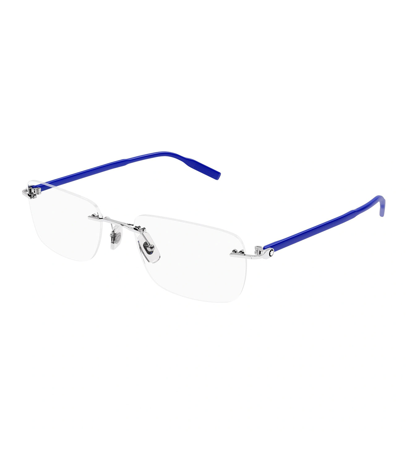 Montblanc Men's Silver Rectangular Optical Frame
