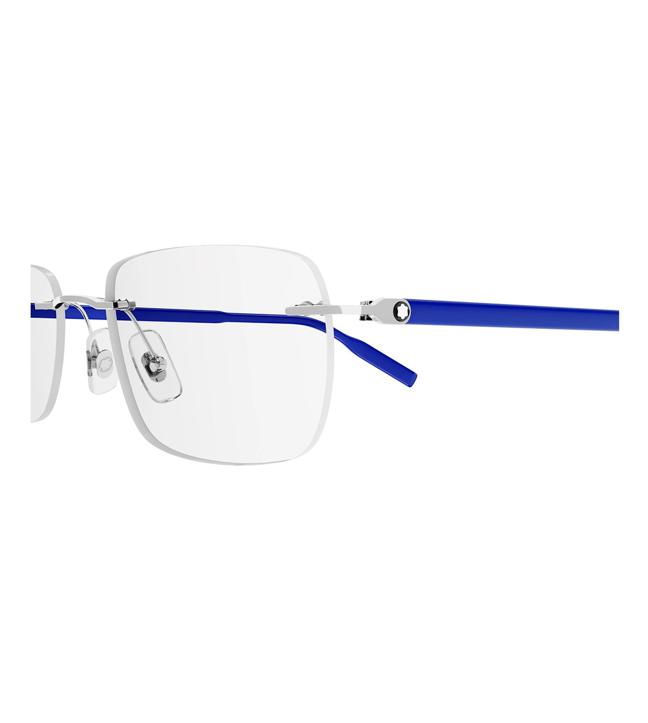 Montblanc Men's Silver Rectangular Optical Frame