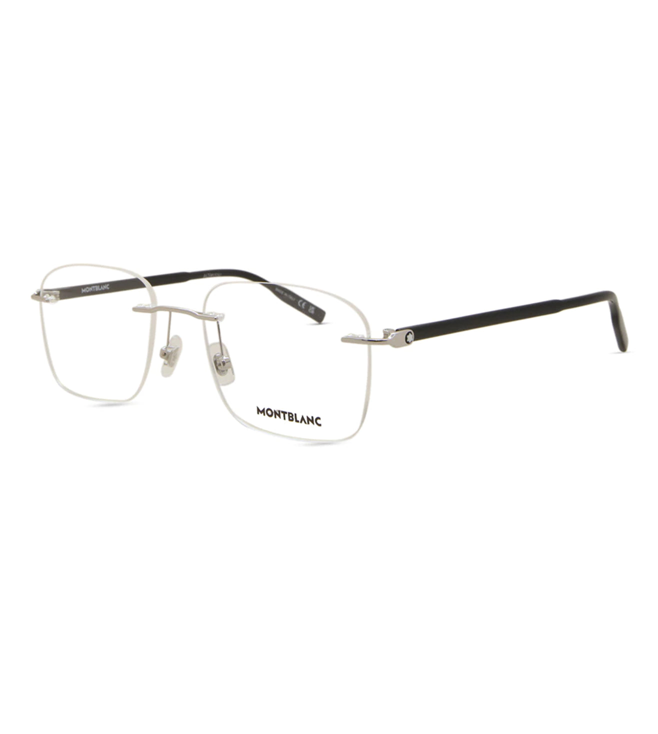 Montblanc Men's Silver Rectangular Optical Frame