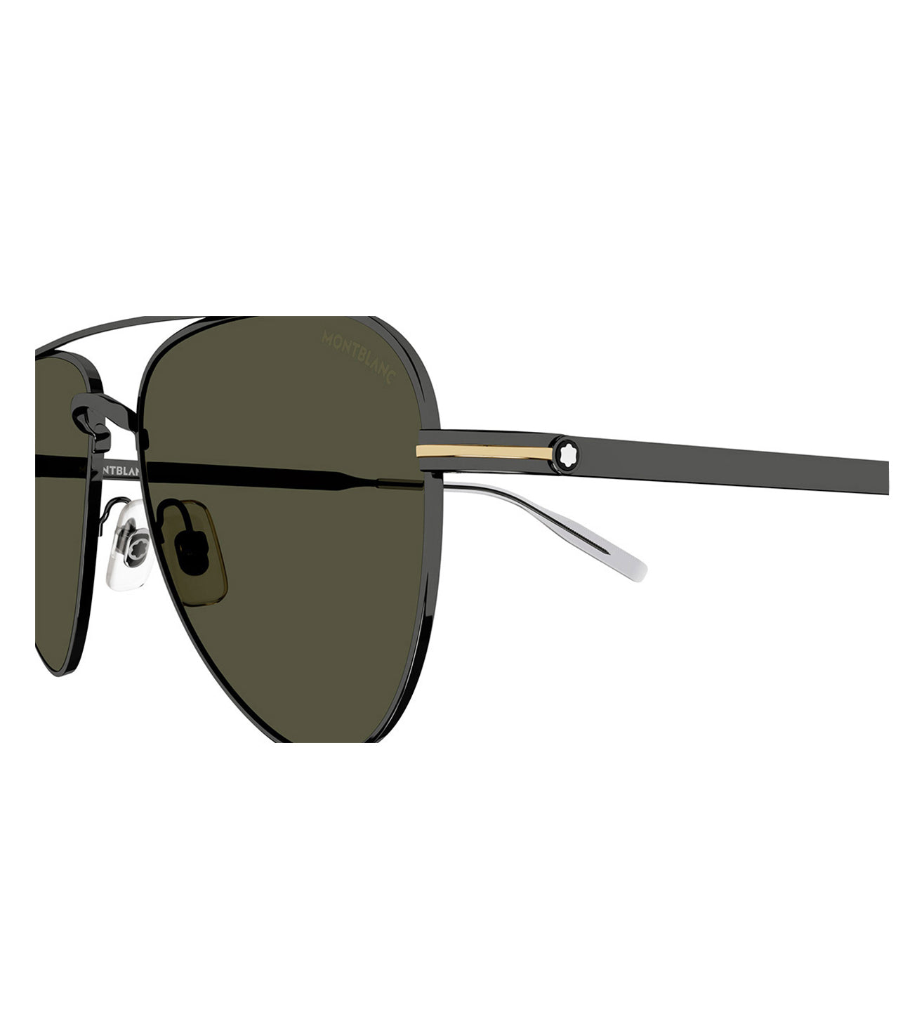 Montblanc Men's Green Aviator Sunglasses