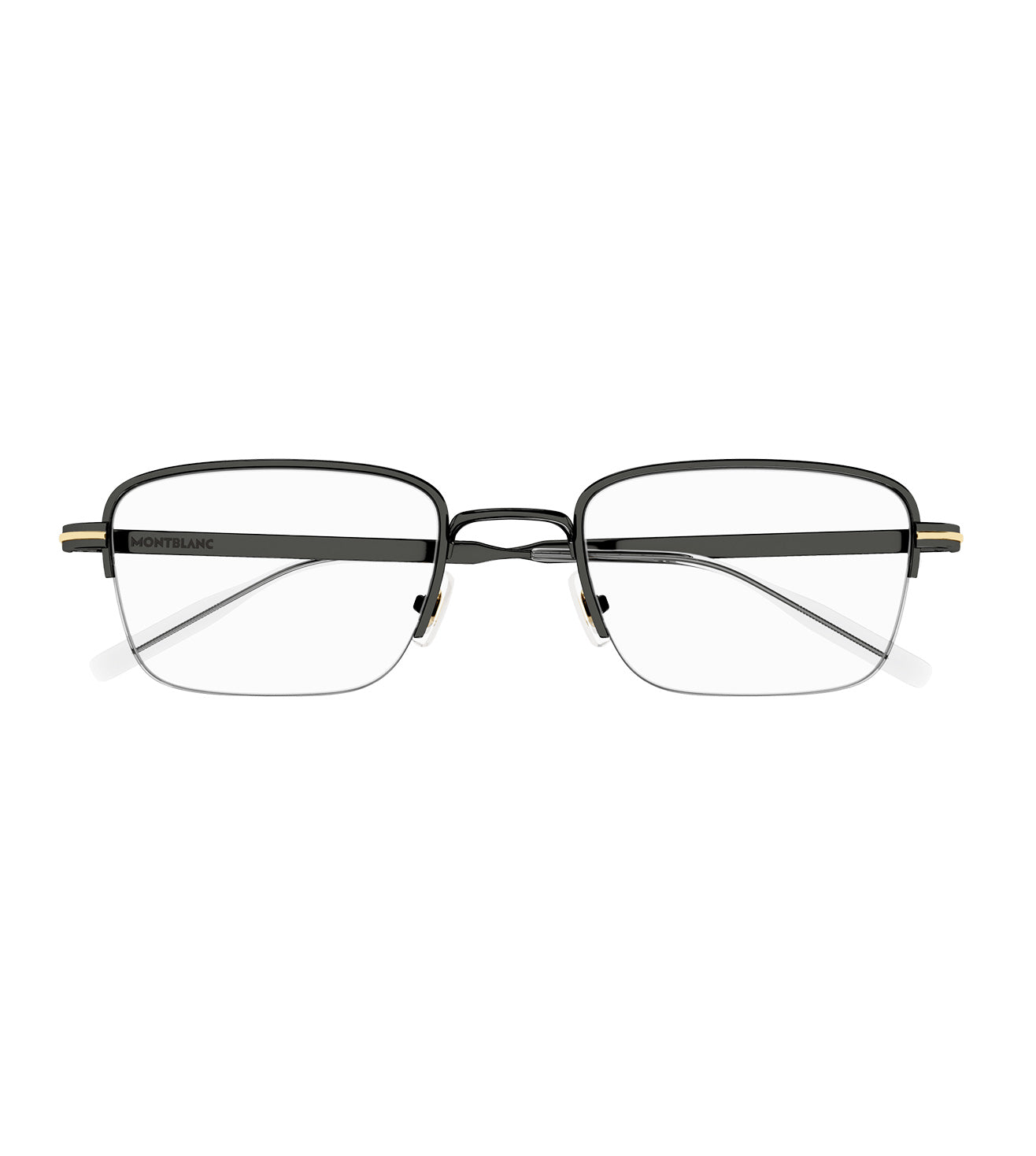 Montblanc Men's Ruthenium Rectangular Optical Frame