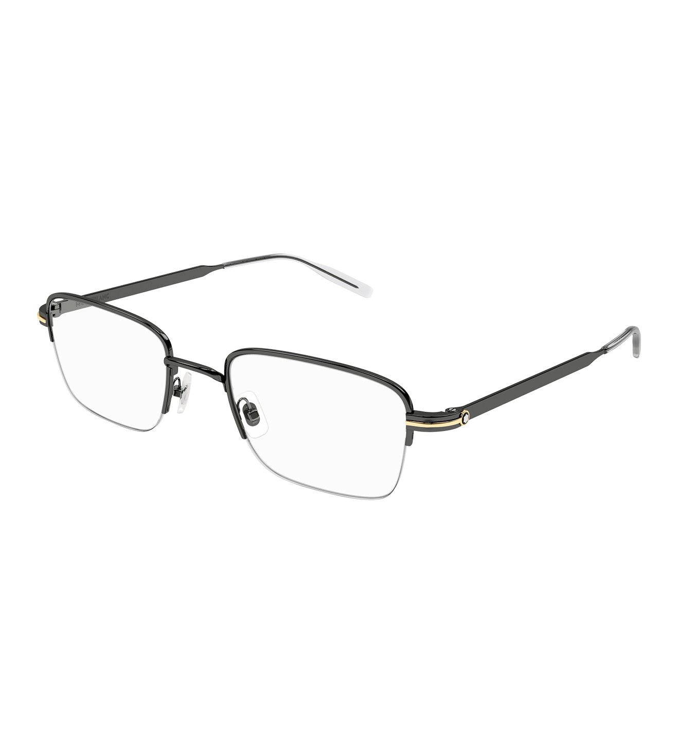 Montblanc Men's Ruthenium Rectangular Optical Frame