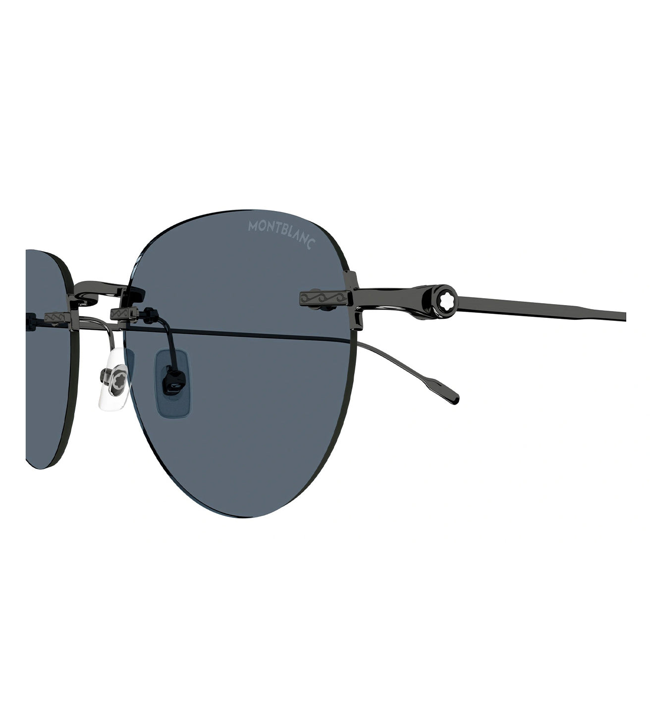 Montblanc Men's Grey Round Sunglasses