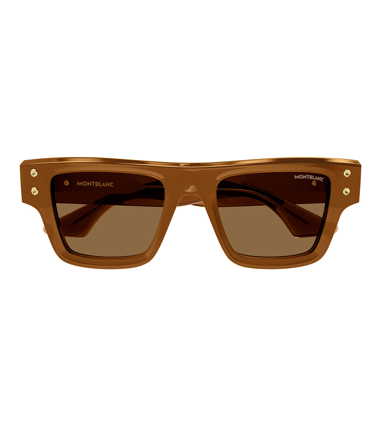 Montblanc Snowcap Men's Brown Rectangular Sunglasses