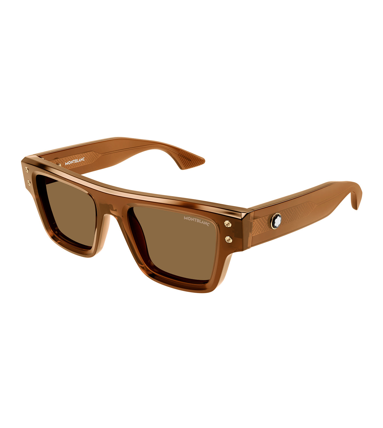 Montblanc Snowcap Men's Brown Rectangular Sunglasses