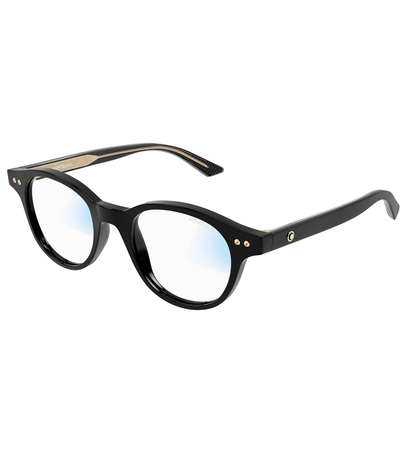 Montblanc Men's Black Round Sunglasses