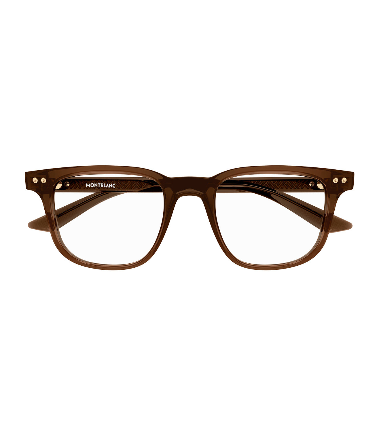 Montblanc Men's Brown Rectangular Optical Frame