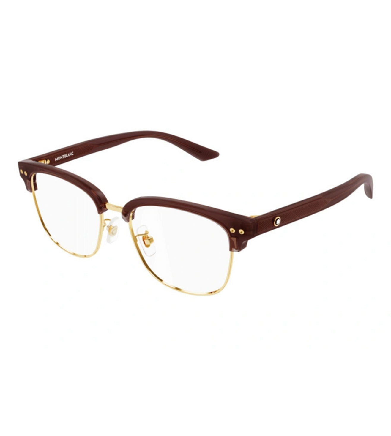 Montblanc Men's Brown Browline Optical Frame