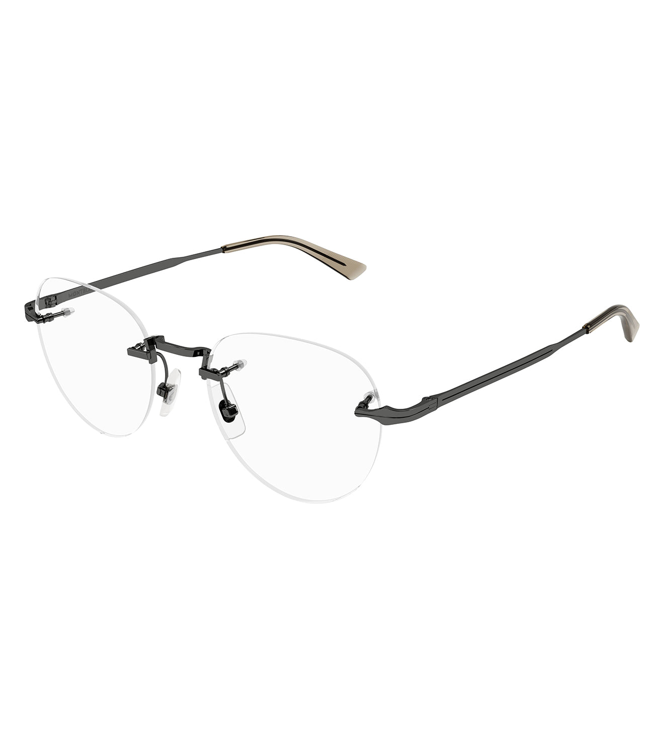 Montblanc Men's Dark Ruthenium  Round Optical Frame
