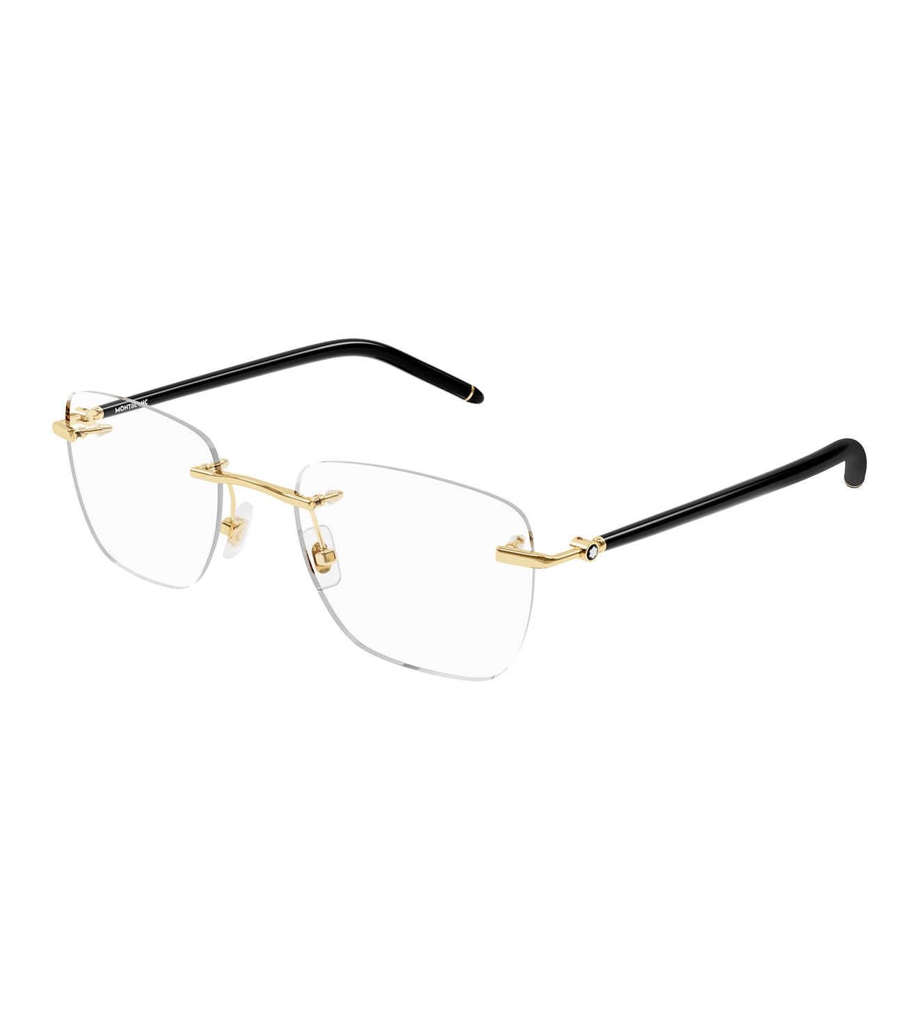 Montblanc Men's Gold Rectangular Optical Frame