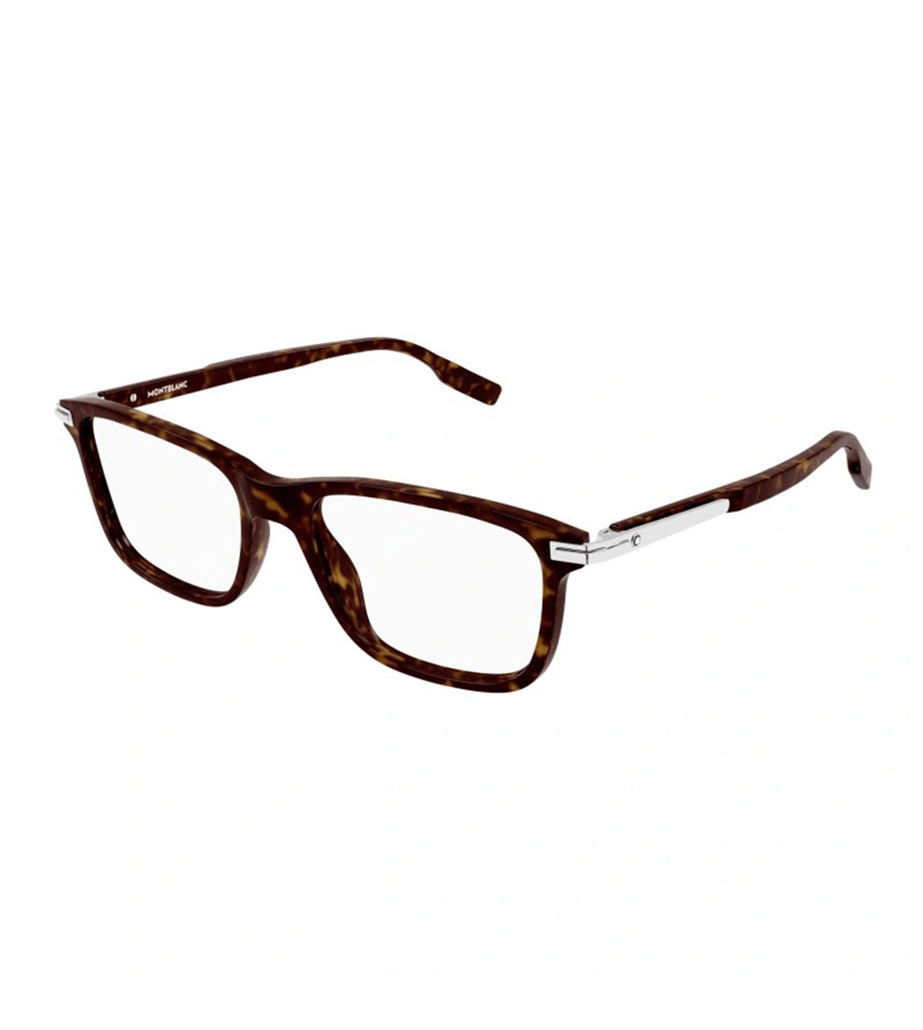 Montblanc Men's Havana Rectangular Optical Frame