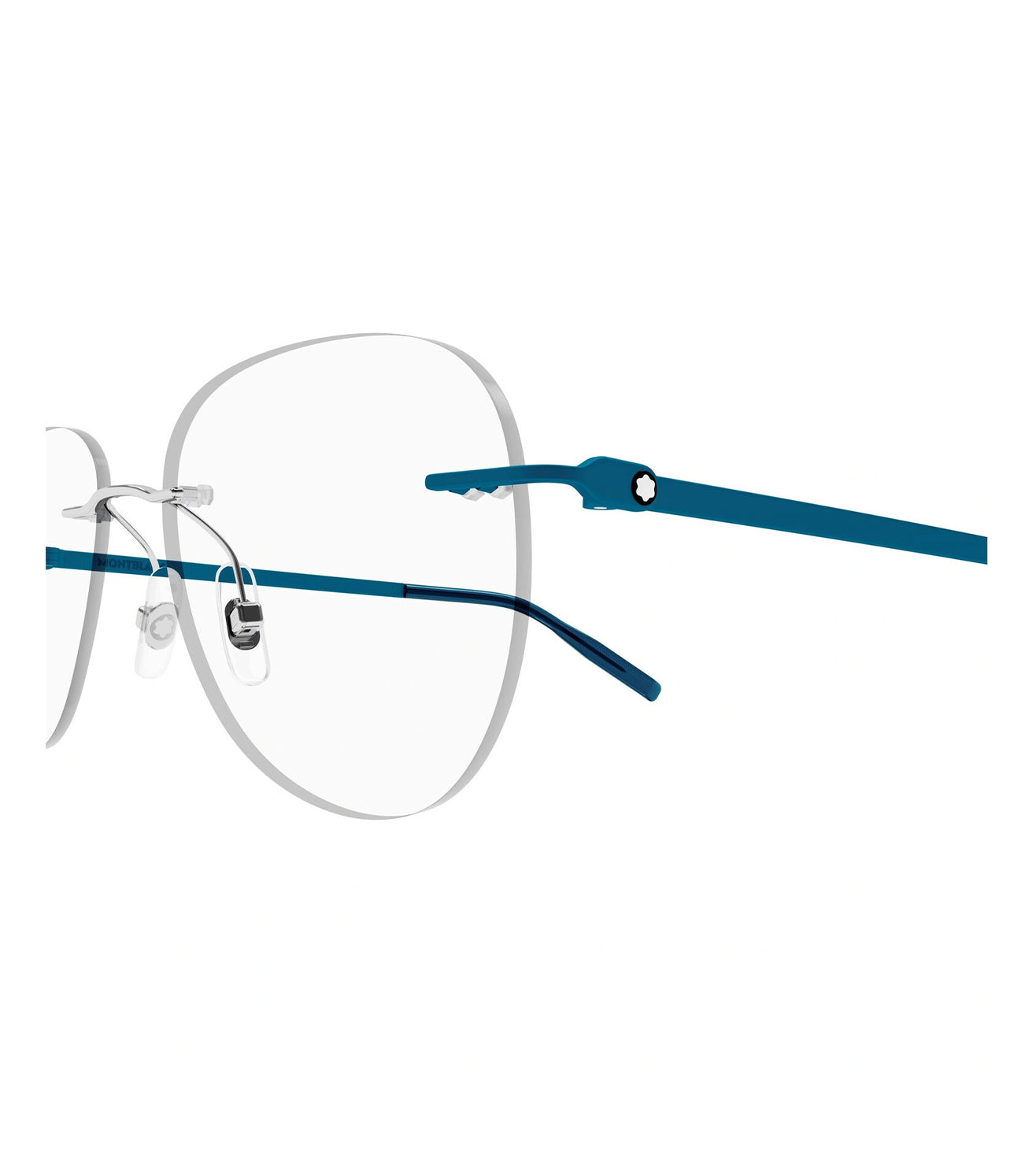 Montblanc Men's Shiny Silver Aviator Optical Frame