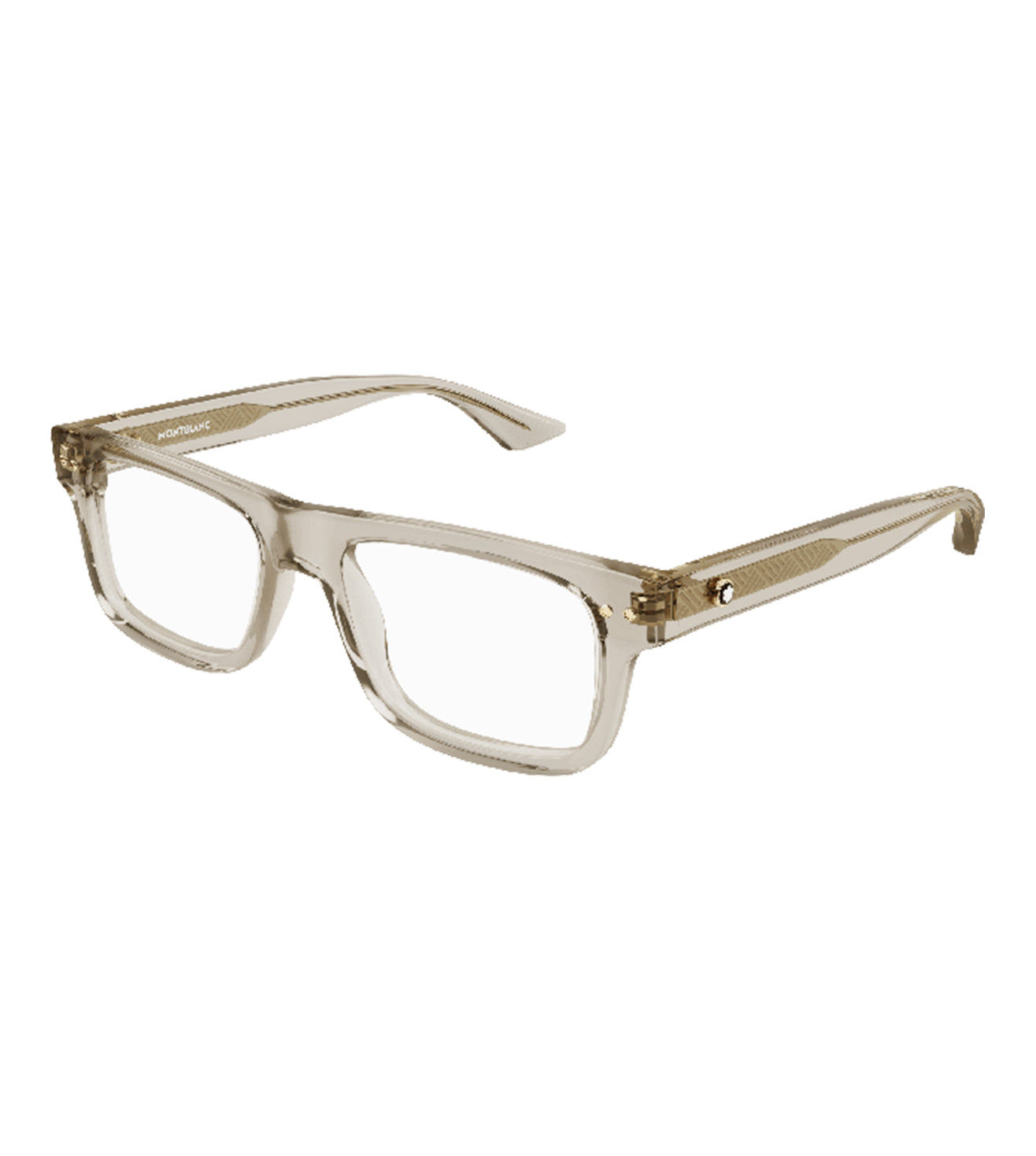 Montblanc Men's Transparent Brown Square Optical Frame