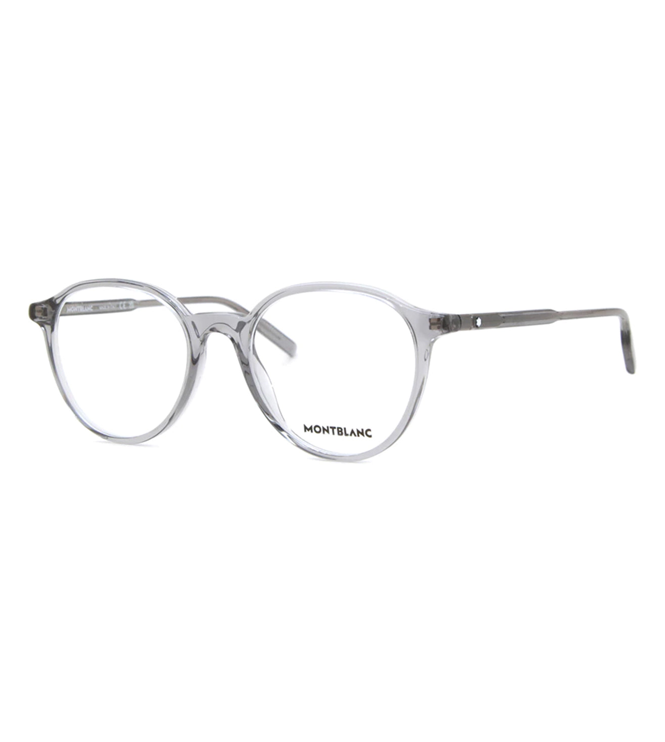 Montblanc Men's Transparent Grey Round Optical Frame