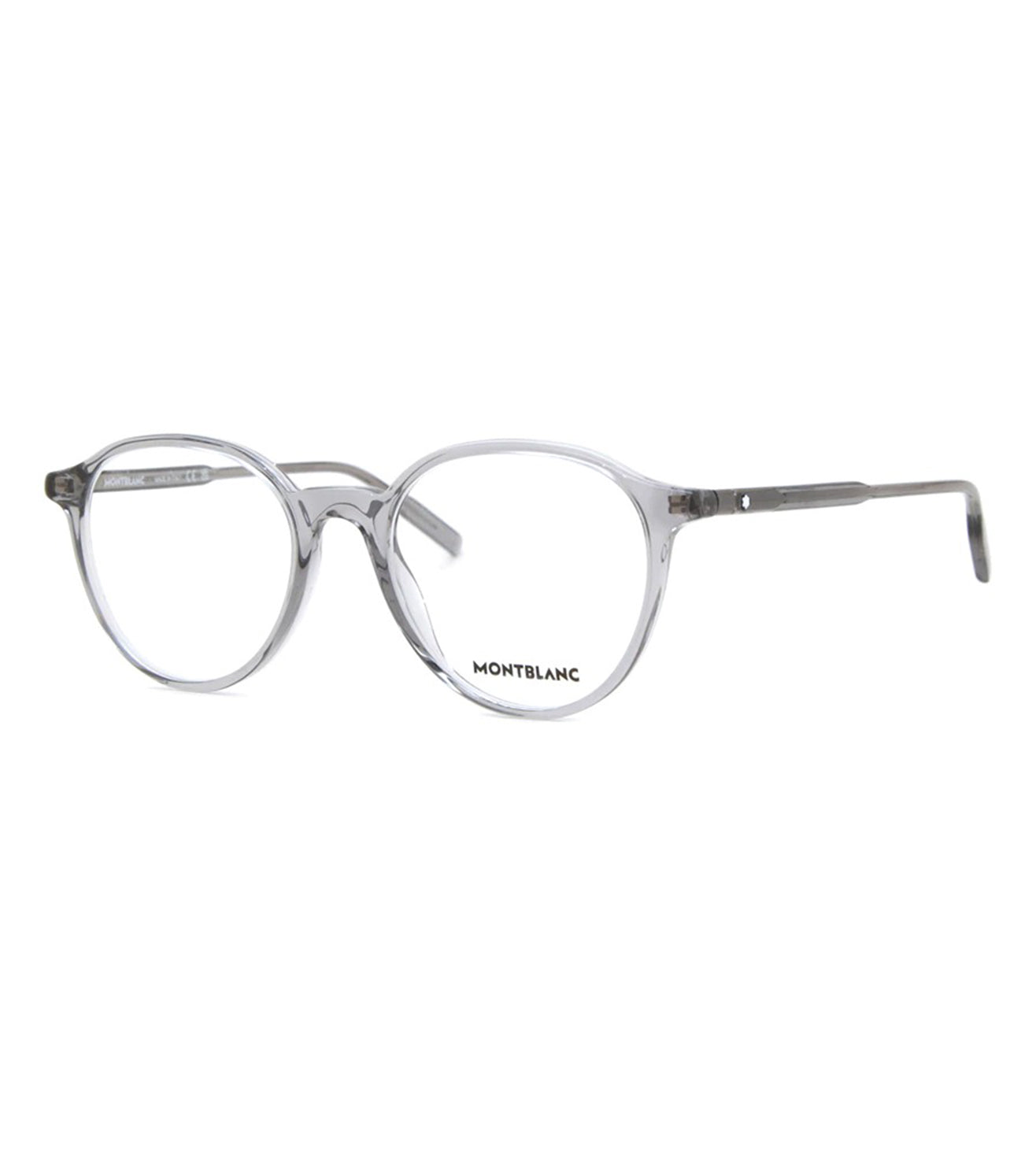 Montblanc Men's Transparent Grey Round Optical Frame