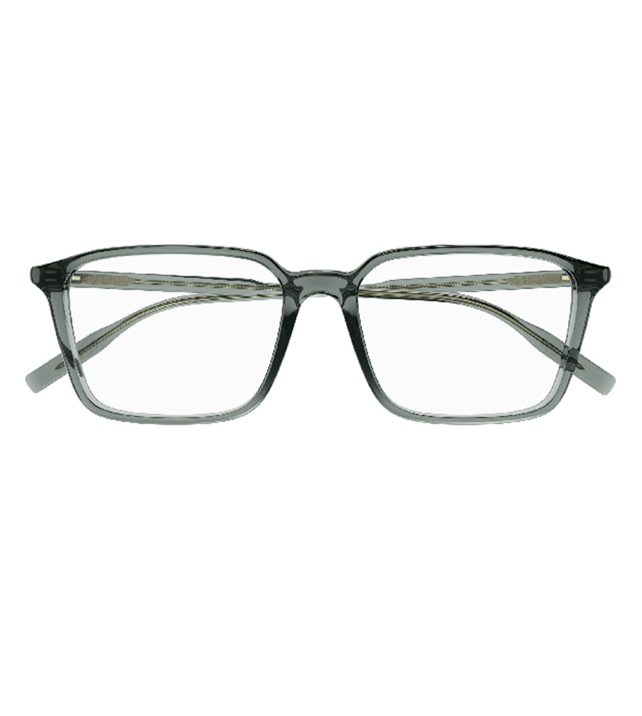 Montblanc Men's Transparent Grey Square Optical Frame