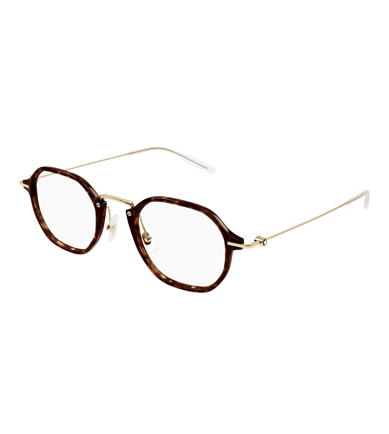 Montblanc Men's Havana Square Optical Frame