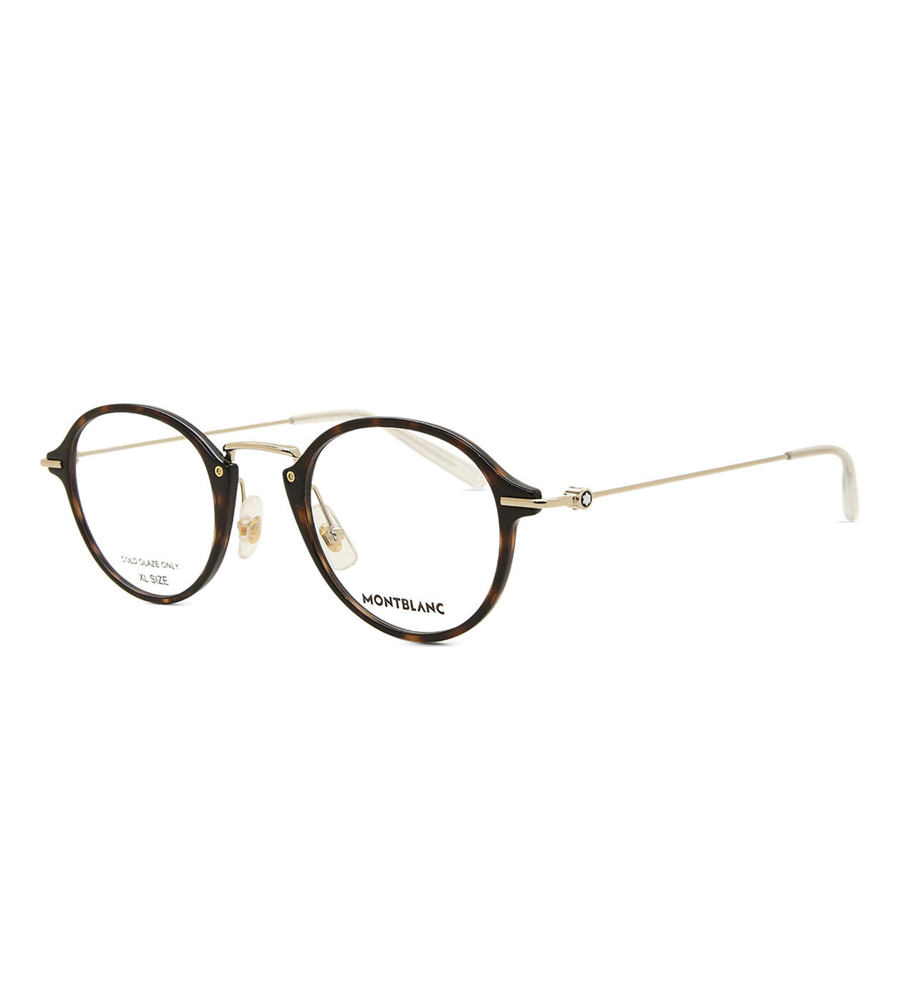 Montblanc Men's Tortoise & Gold Round Optical Frame