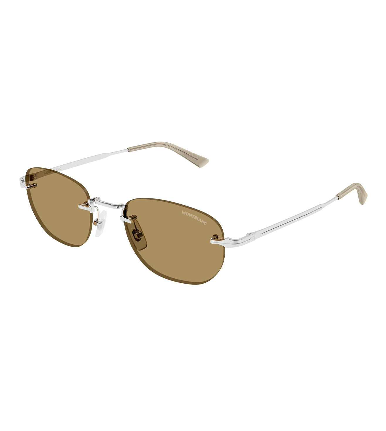 Montblanc Men's Brown Oval Sunglasses