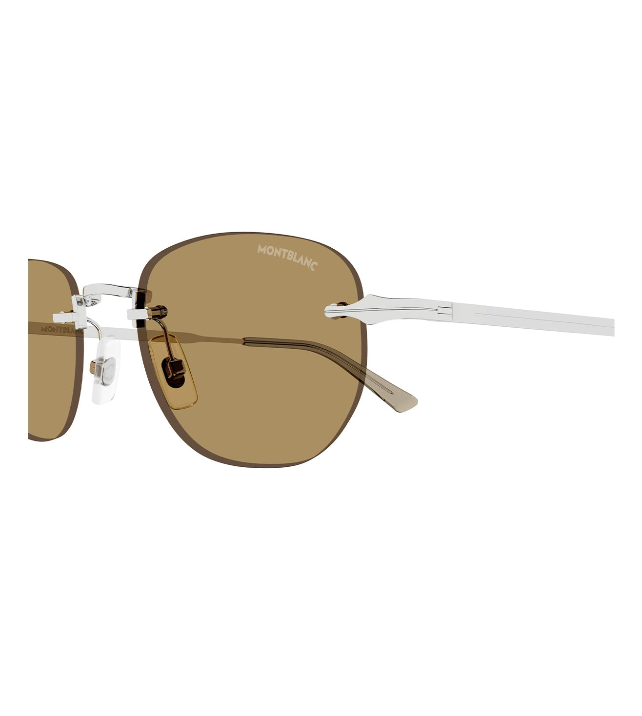 Montblanc Men's Brown Oval Sunglasses