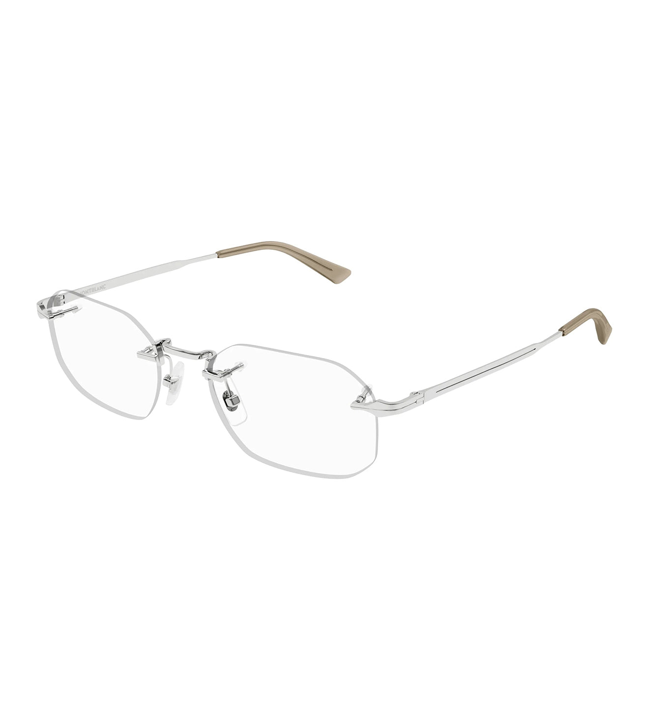 Montblanc Men's Silver Square Optical Frame