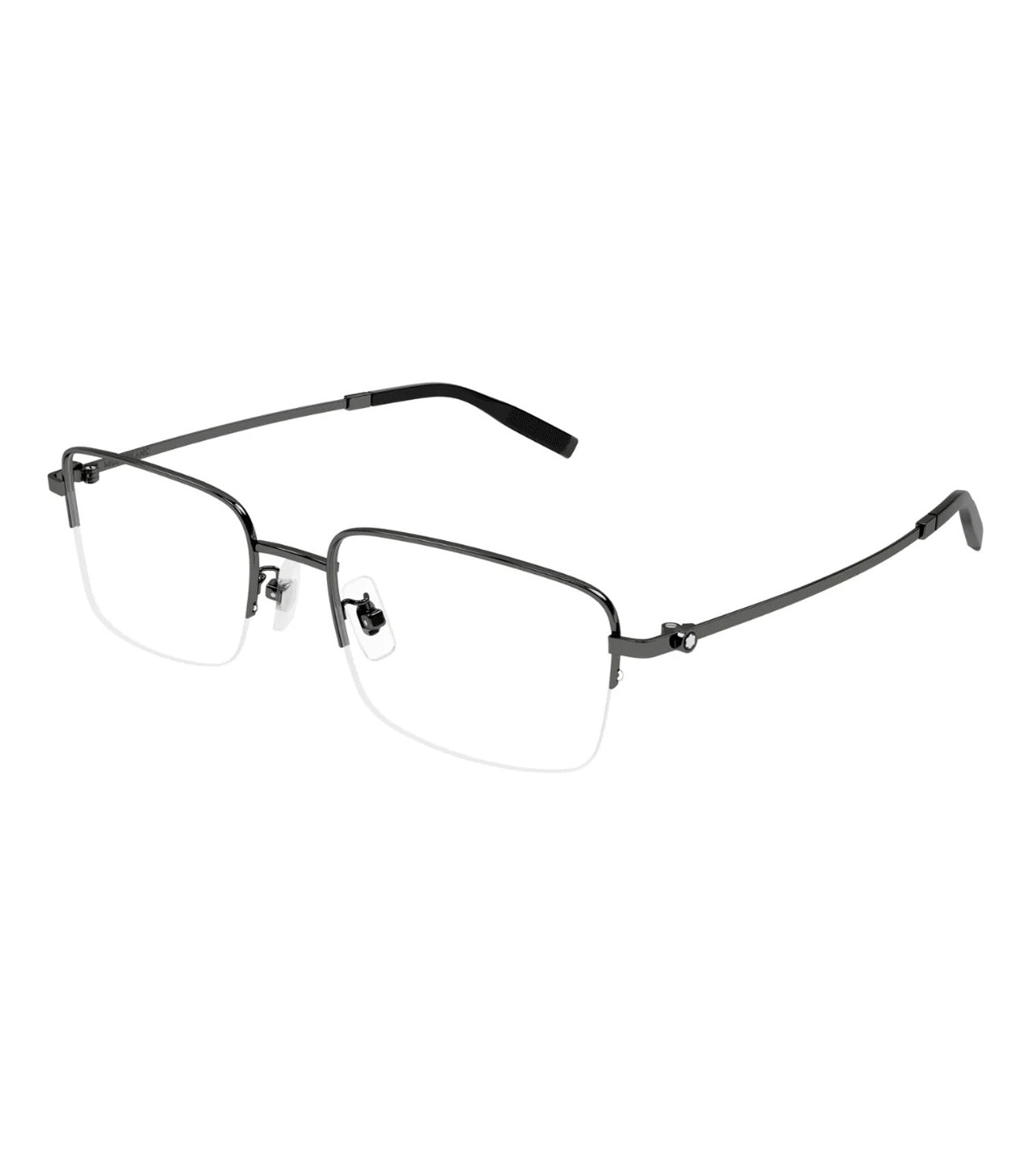 Montblanc Men's Gunmetal Rectangular Optical Frame