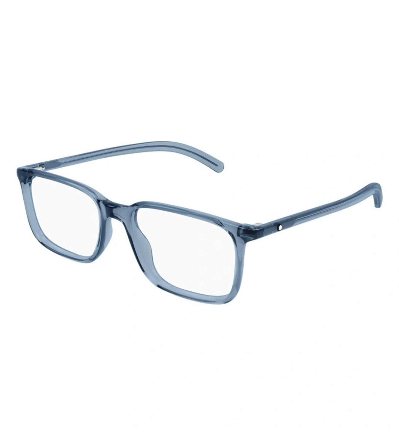 Montblanc Men's Transparent Blue Square Optical Frame